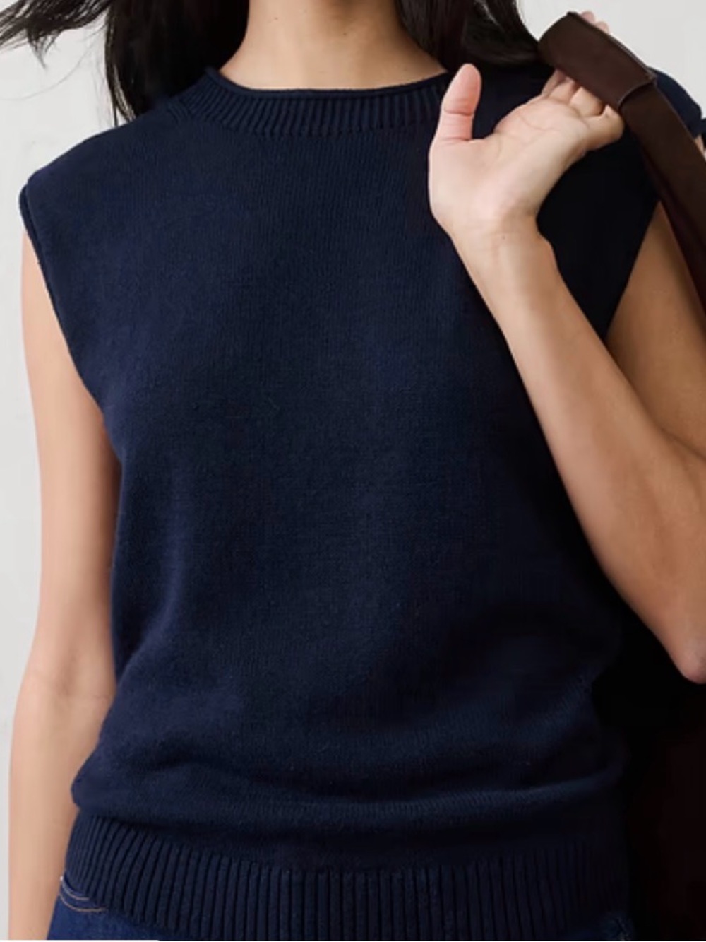 Banana Republic Dark Navy Ribbed Crewneck Sweater